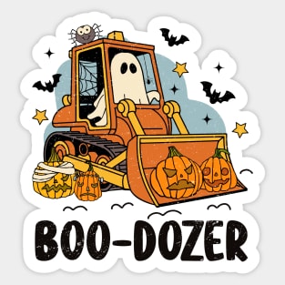 Boo-Dozer – Ghost Bulldozer Pumpkin Hauler Sticker